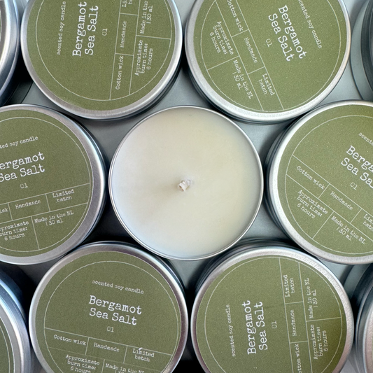Soy wax scented candle | Bergamot & sea salt